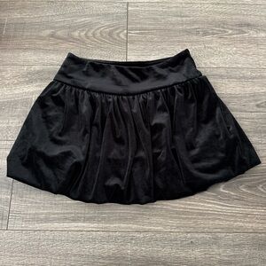 Kids Velvet Black Mini Skirt